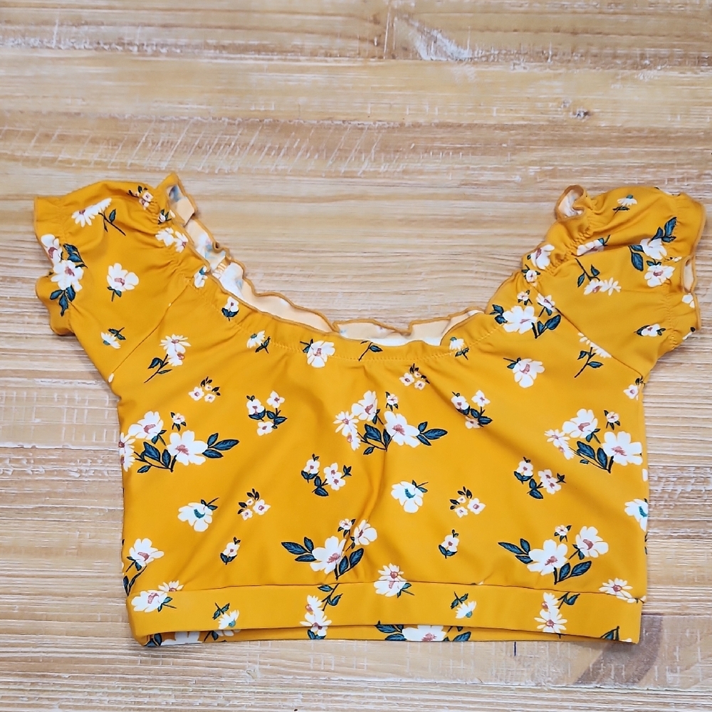 Floral Yellow Bikini Top